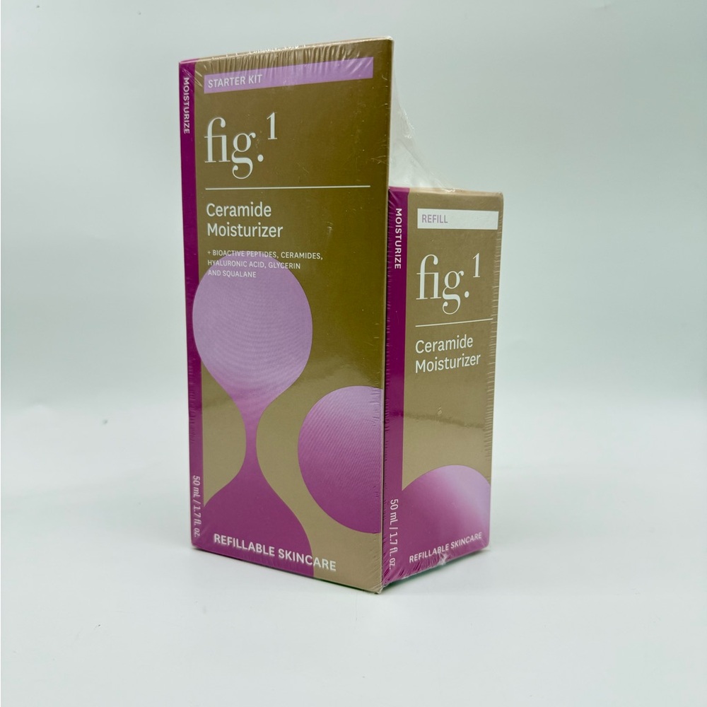 Fig.1 Ceramide Moisturizer Starter Kit + Refill, 1.7 fl oz/50ml Each.